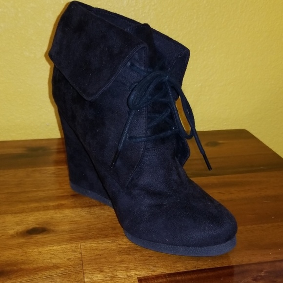 Black Wedge Bootie - Picture 2 of 2